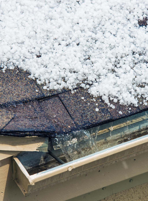 Roof of a Residence Damaged by Hail