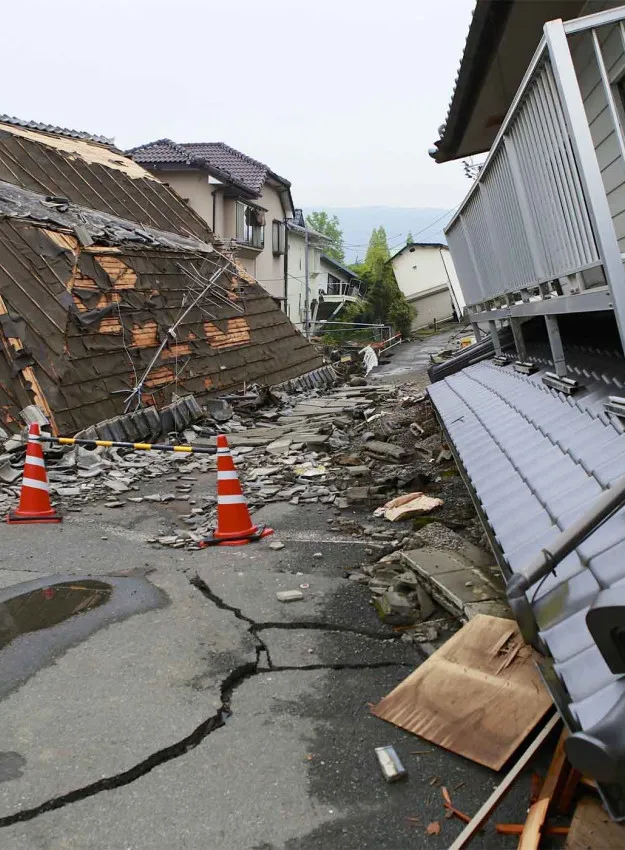 Residential Homes Destroyed by an Earthquake