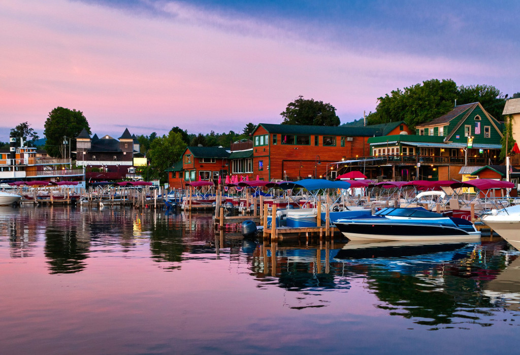 View of Lake George Marina and Buildings